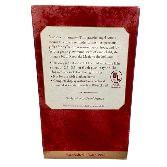 Hallmark 1997 “Glowing Angel” Lighted Christmas Ornament (NWT) - Picture 5 of 9
